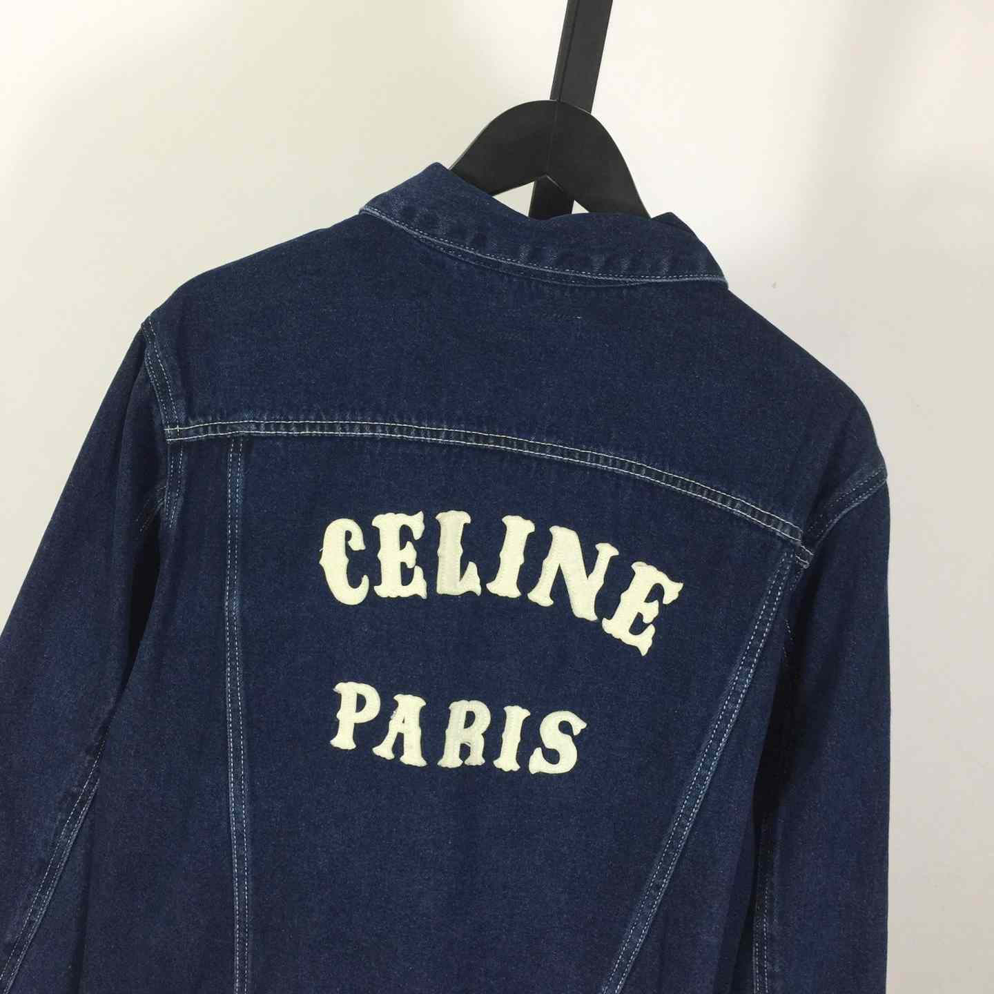Celine Trucker Jacket In Royal Indigo Wash Denim - DopestKickz