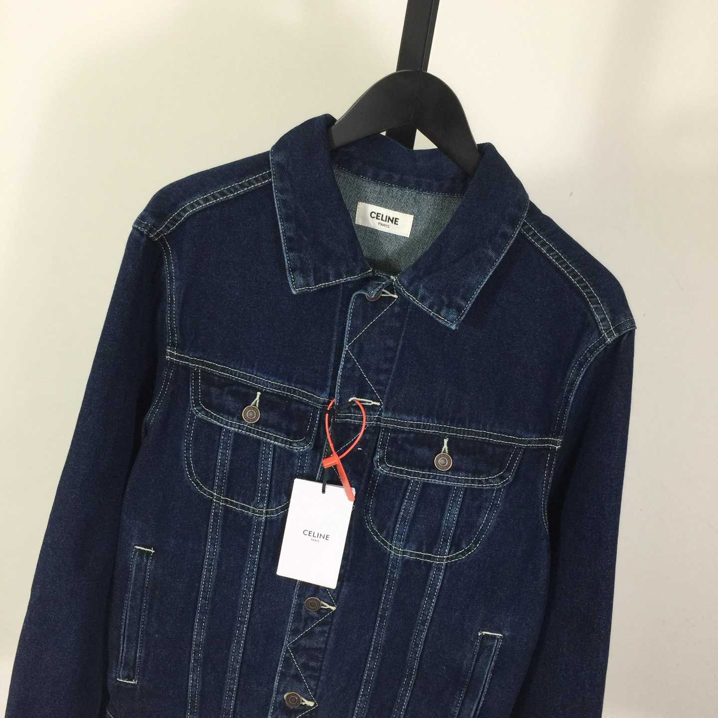 Celine Trucker Jacket In Royal Indigo Wash Denim - DopestKickz
