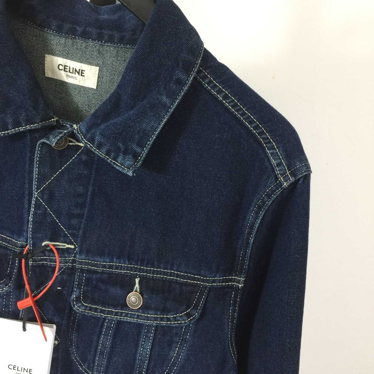 Celine Trucker Jacket In Royal Indigo Wash Denim - DopestKickz