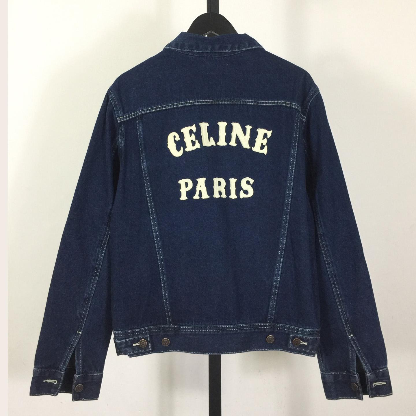 Celine Trucker Jacket In Royal Indigo Wash Denim - DopestKickz