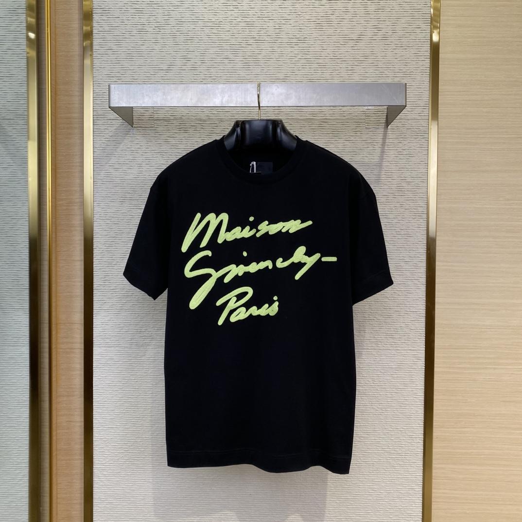 Givenchy Maison GIVENCHY t-shirt in cotton in - black/green - DopestKickz