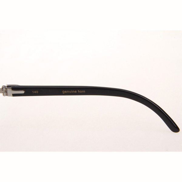 Cartier CT_3524012 Diamond Black Buffalo Eyeglasses In Silver Brown - DopestKickz