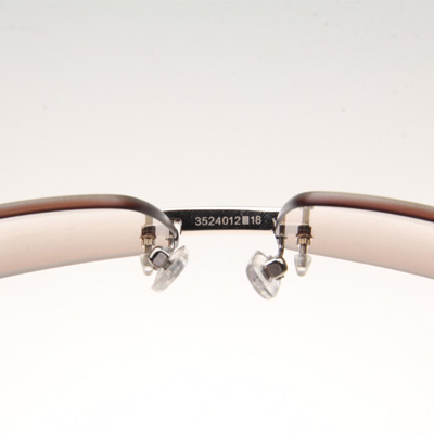 Cartier CT_3524012 Diamond Black Buffalo Eyeglasses In Silver Brown - DopestKickz