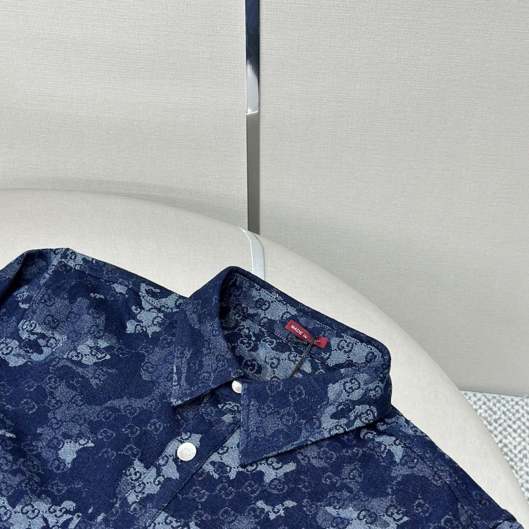 Gucci GG Jacquard Denim Shirt - DopestKickz