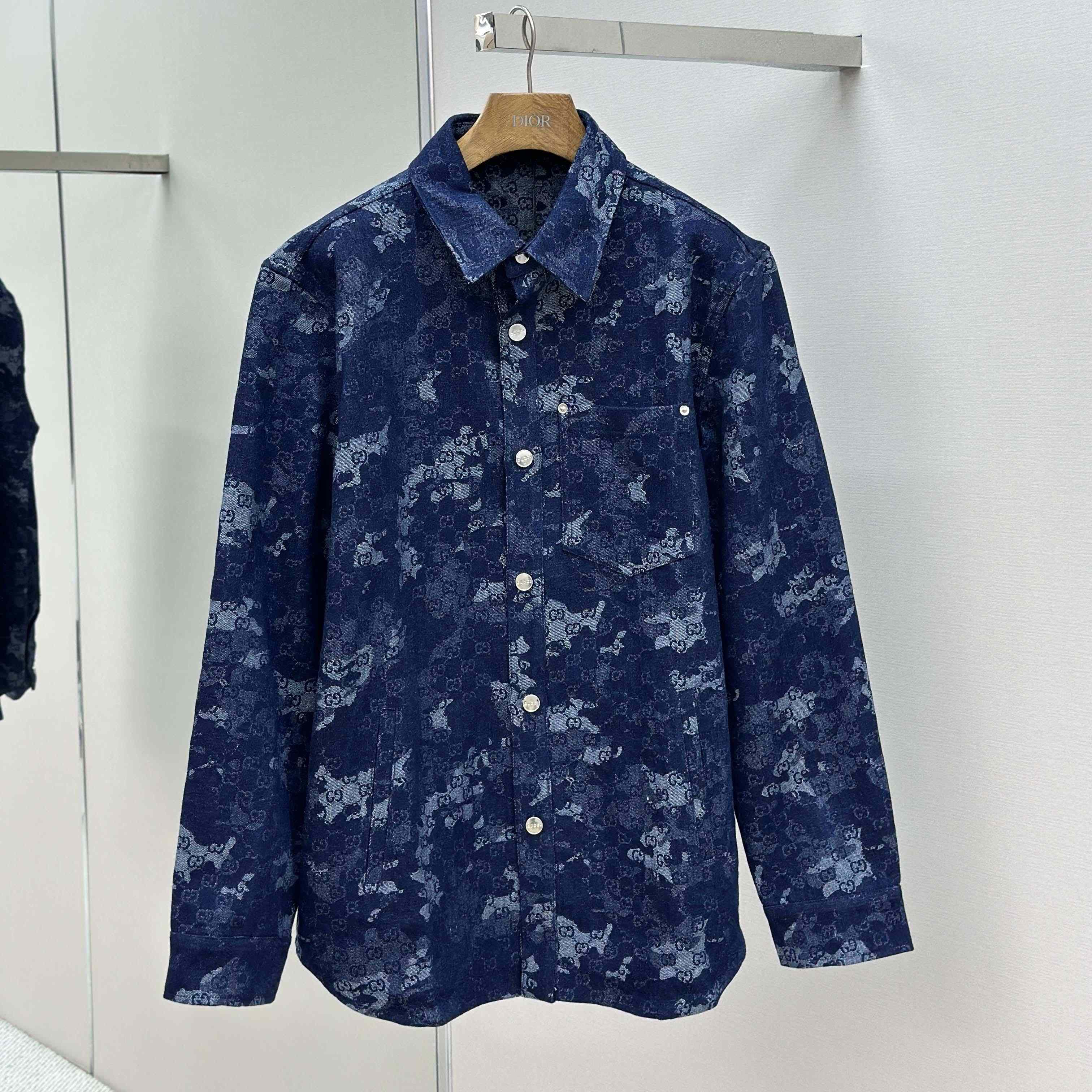 Gucci GG Jacquard Denim Shirt - DopestKickz