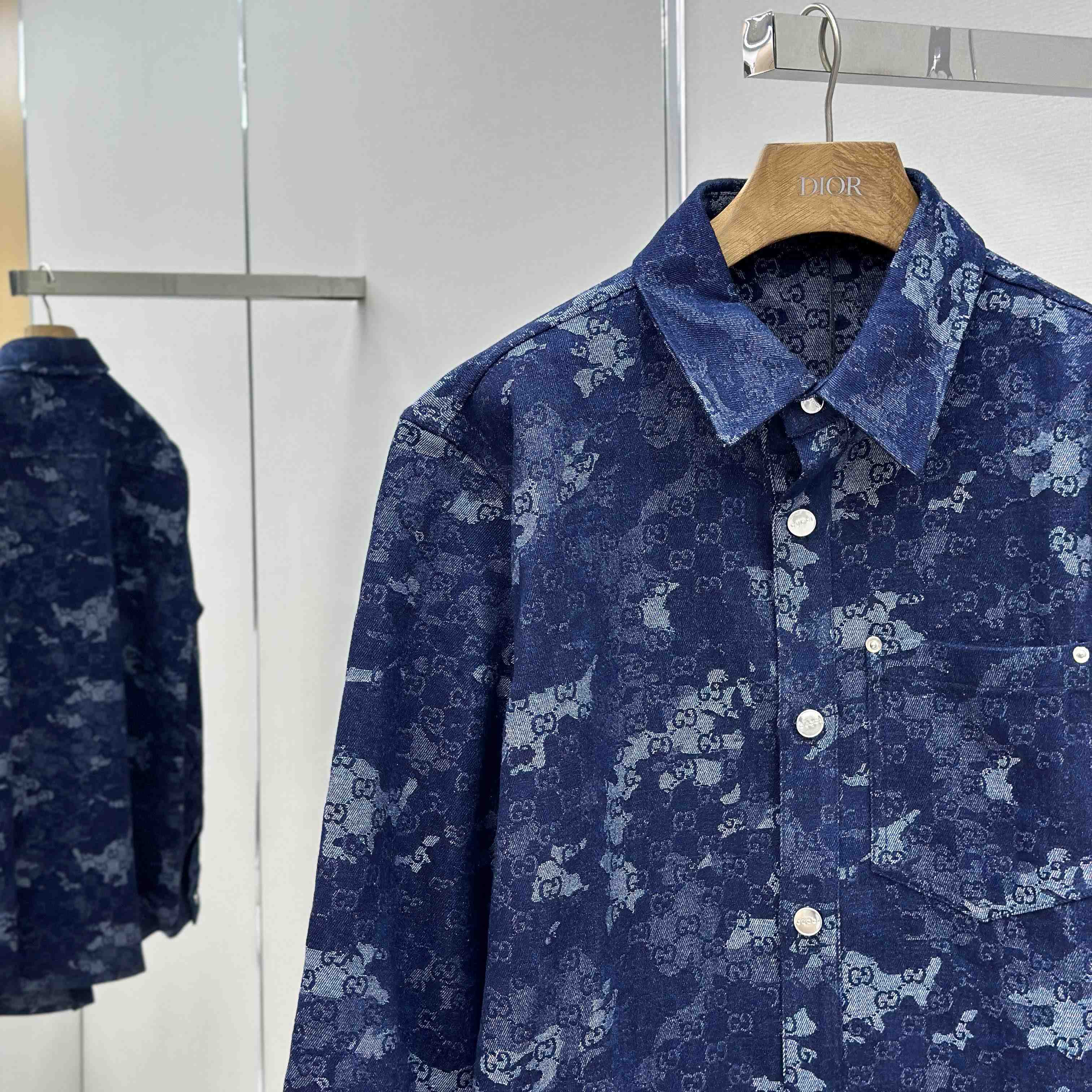 Gucci GG Jacquard Denim Shirt - DopestKickz