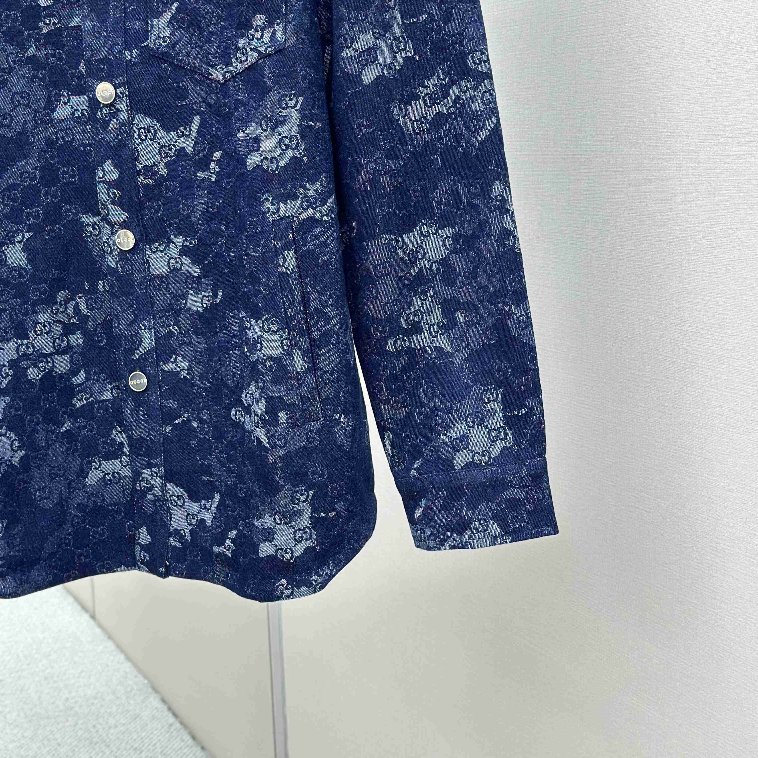 Gucci GG Jacquard Denim Shirt - DopestKickz