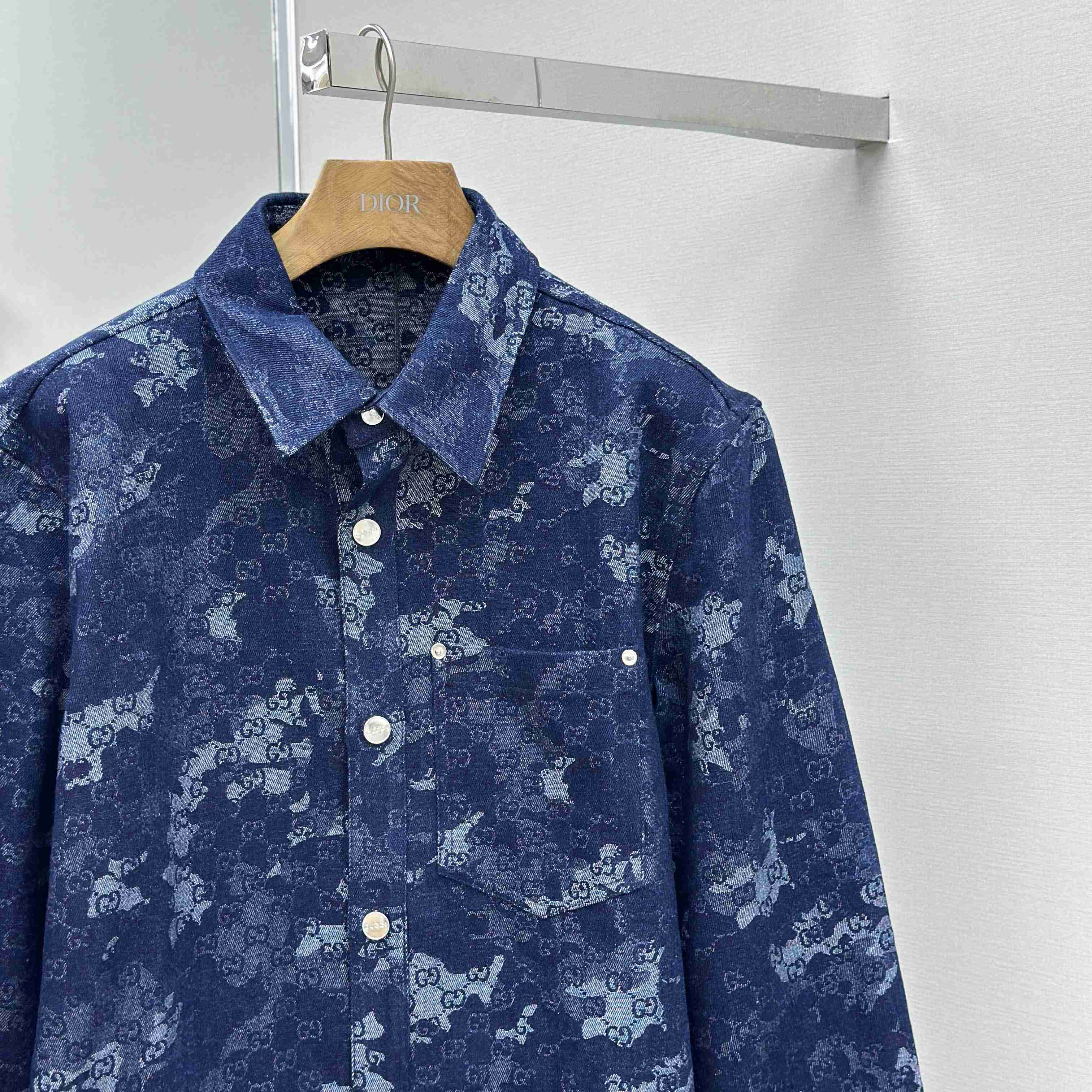 Gucci GG Jacquard Denim Shirt - DopestKickz