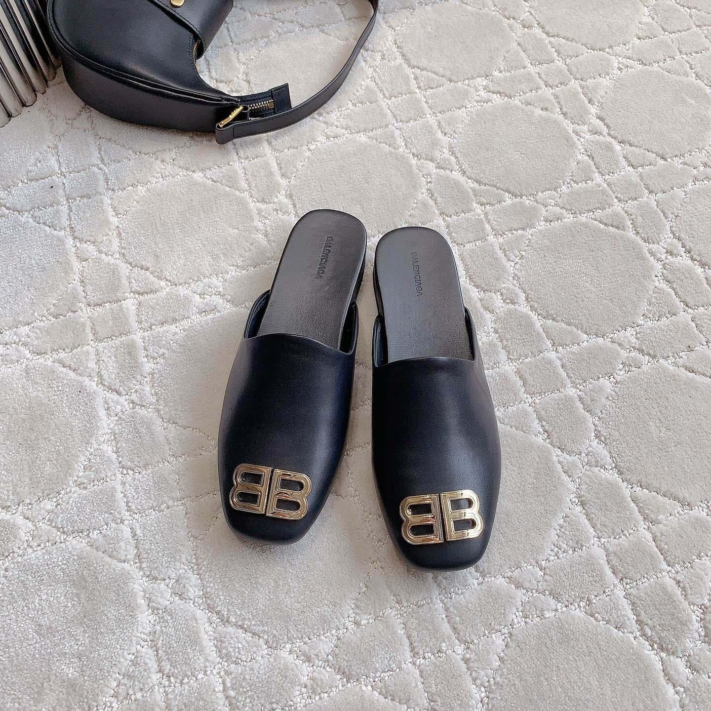 Balenciaga Flat Cosy BB Mule Slide Sandals - DopestKickz