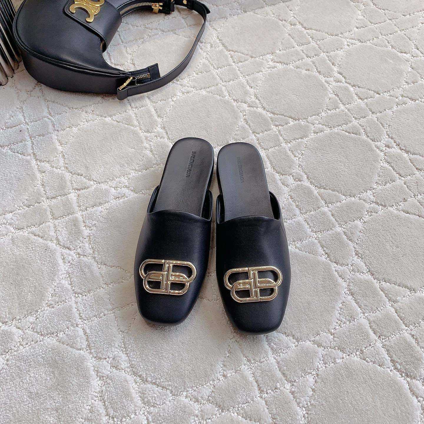 Balenciaga Flat Cosy BB Mule Slide Sandals - DopestKickz