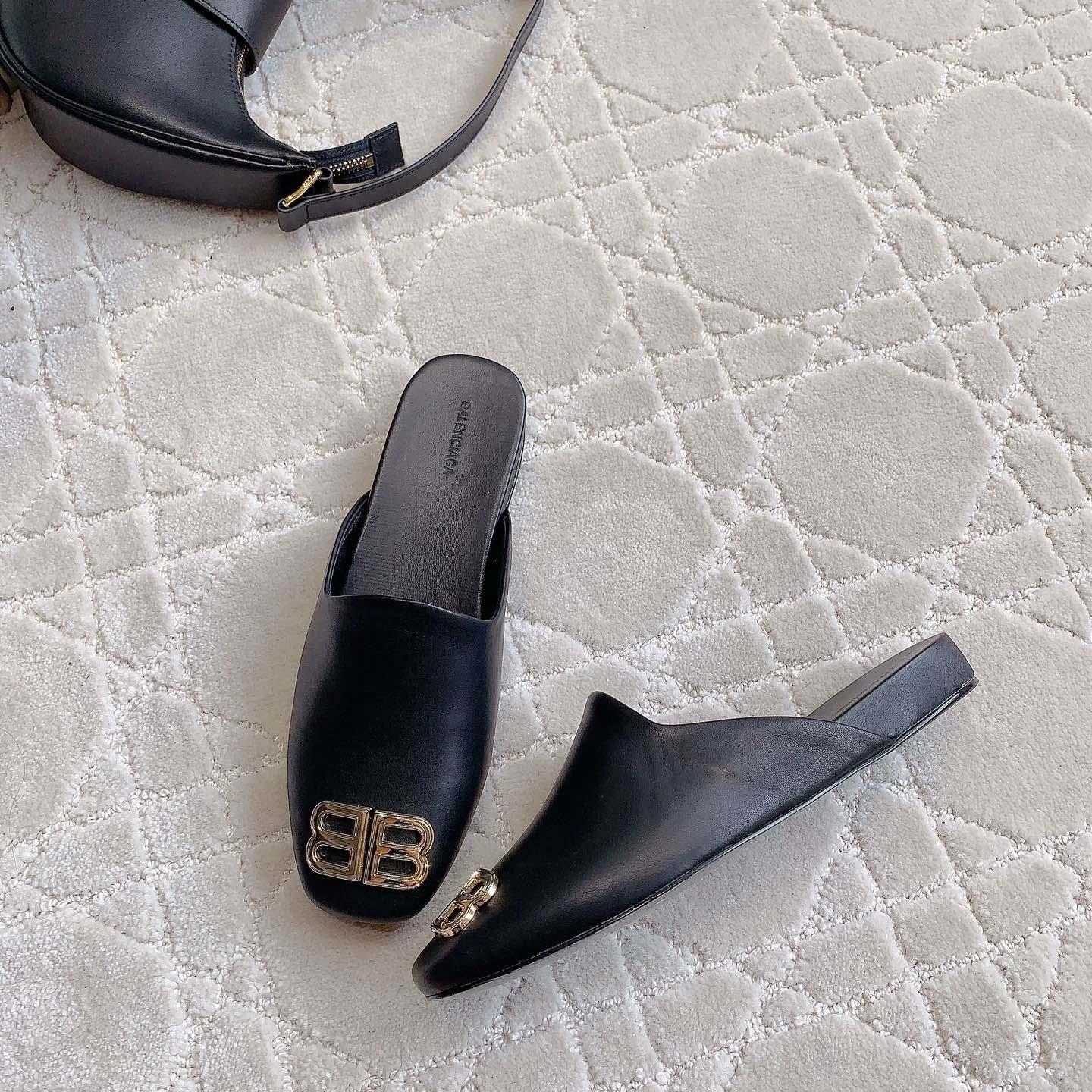 Balenciaga Flat Cosy BB Mule Slide Sandals - DopestKickz