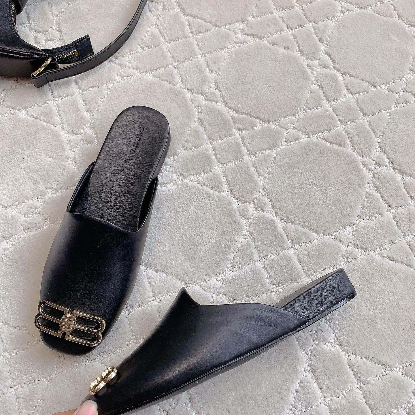 Balenciaga Flat Cosy BB Mule Slide Sandals - DopestKickz