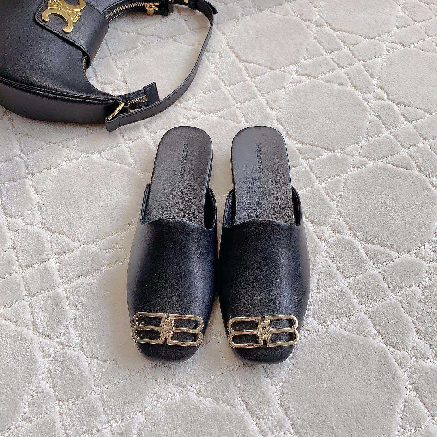 Balenciaga Flat Cosy BB Mule Slide Sandals - DopestKickz