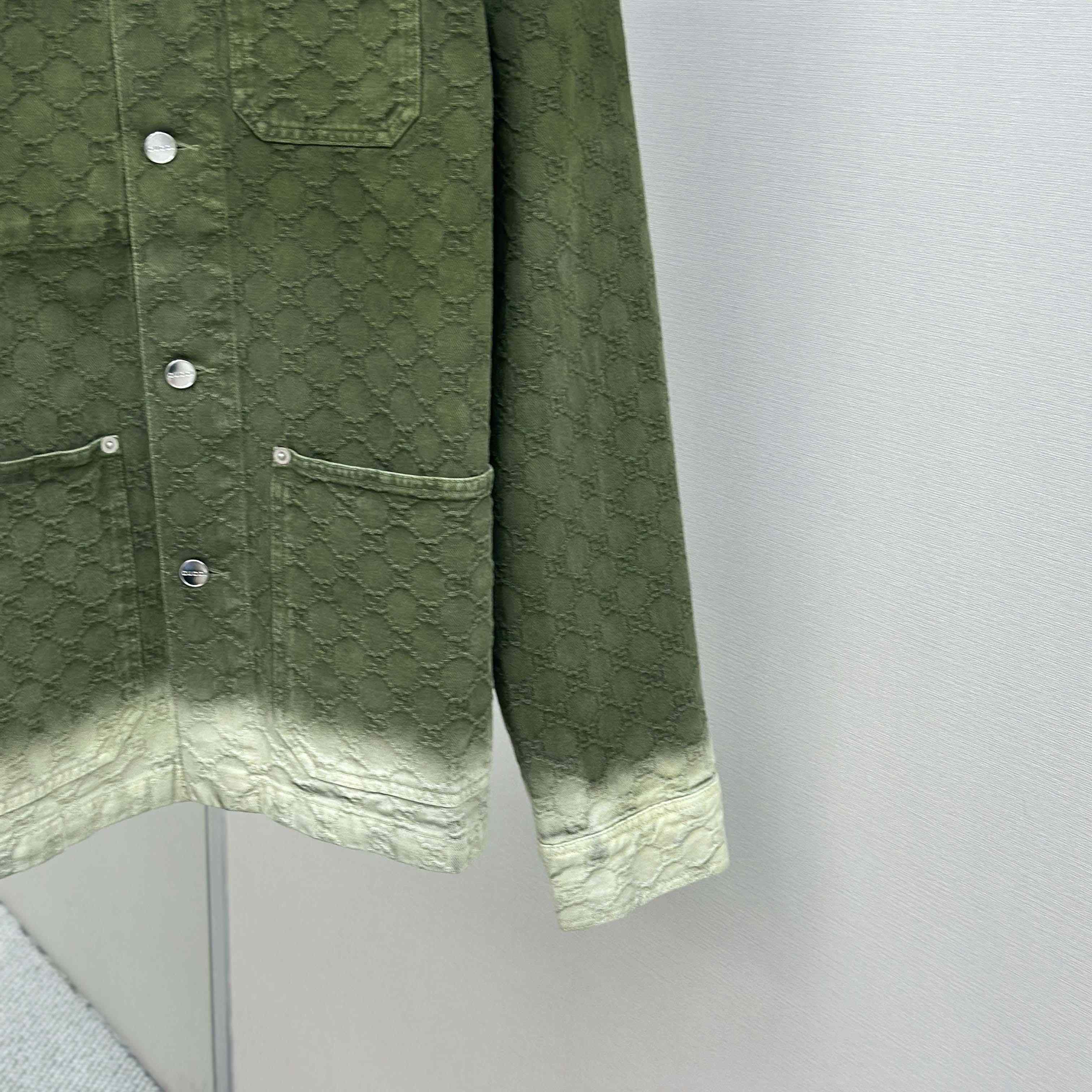 Gucci Bleached GG Cotton Denim Jacquard Shirt - DopestKickz