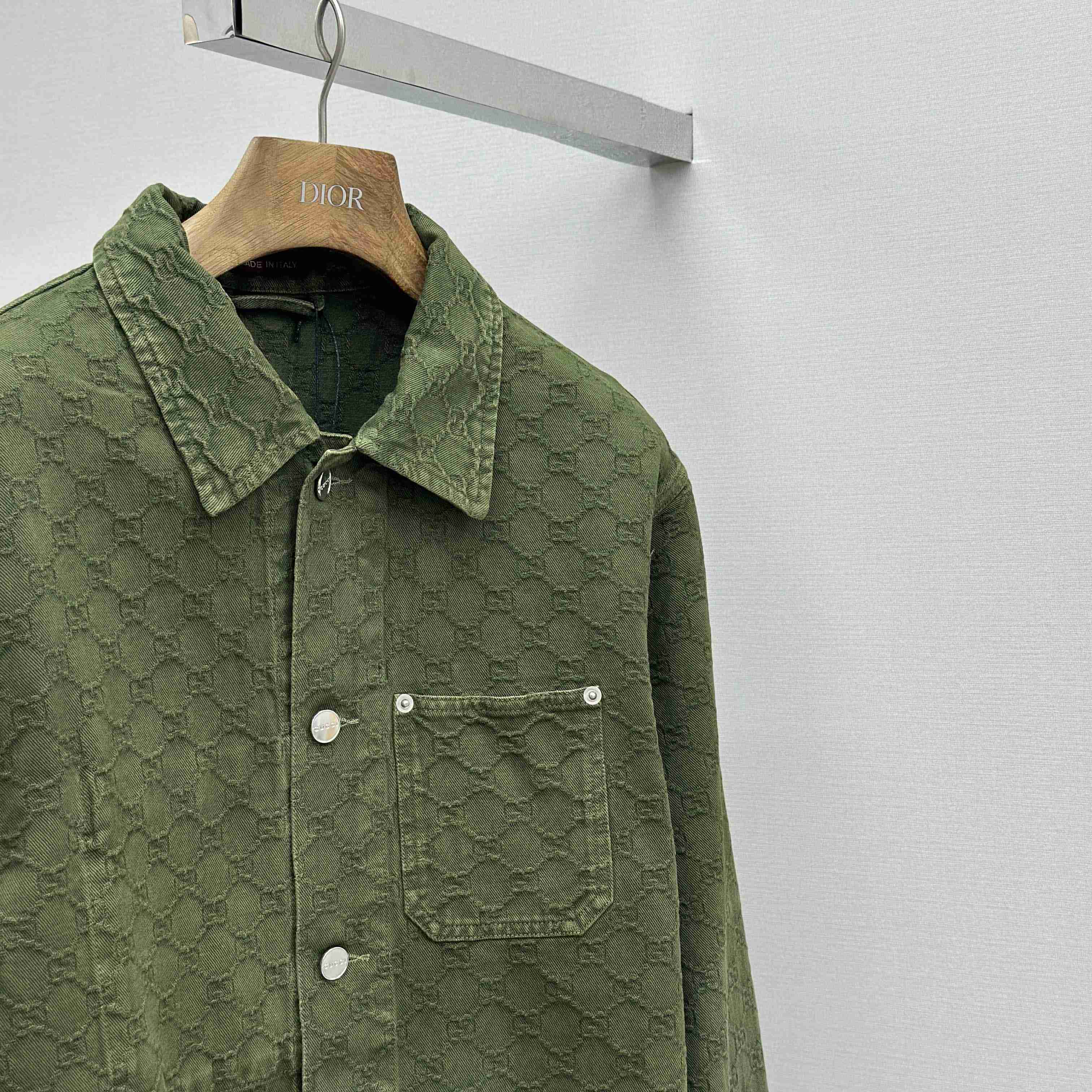 Gucci Bleached GG Cotton Denim Jacquard Shirt - DopestKickz