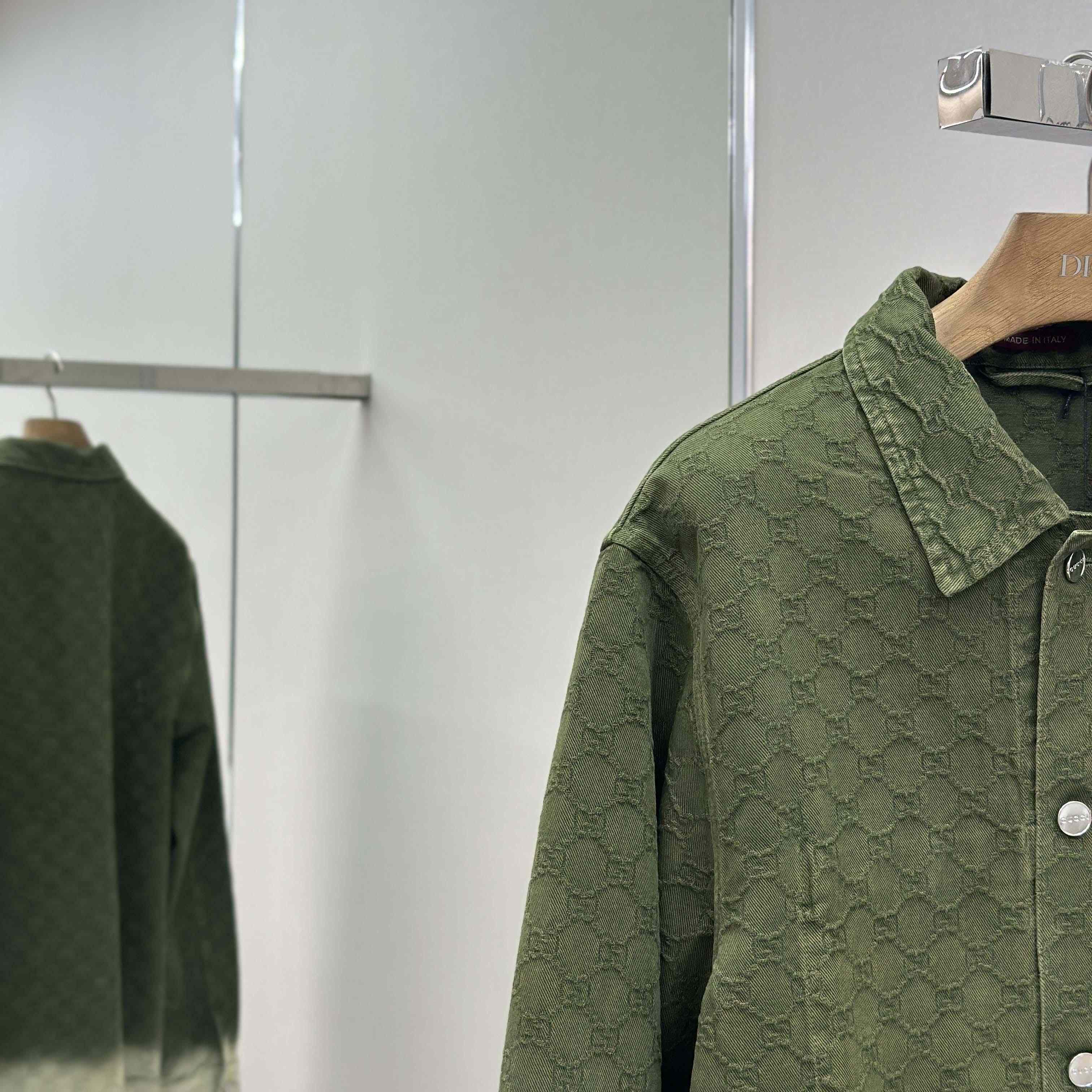 Gucci Bleached GG Cotton Denim Jacquard Shirt - DopestKickz