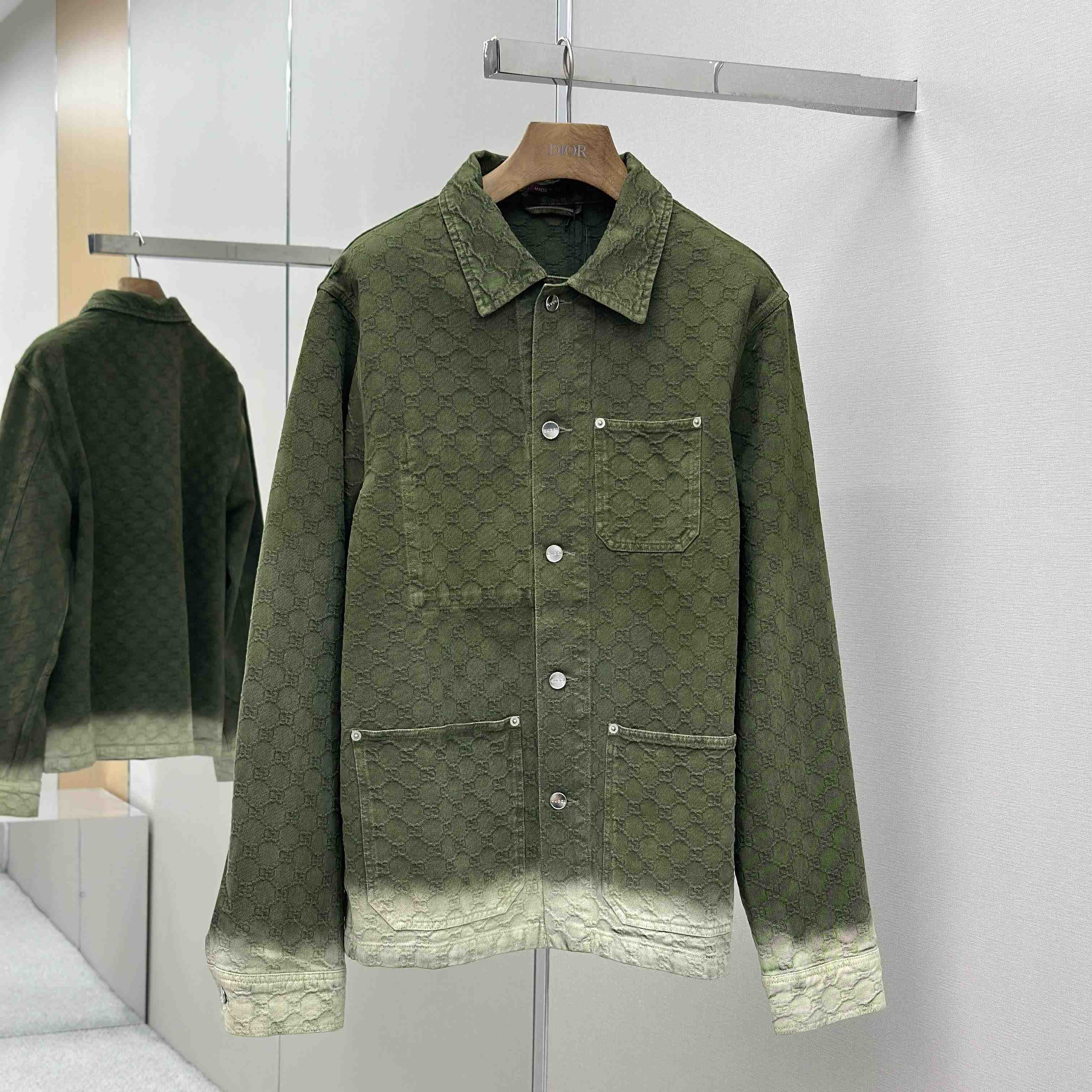 Gucci Bleached GG Cotton Denim Jacquard Shirt - DopestKickz