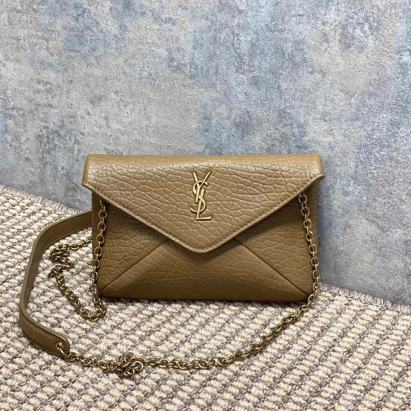 Saint Laurent Cassandre Chain Pouch In Lambskin - DopestKickz