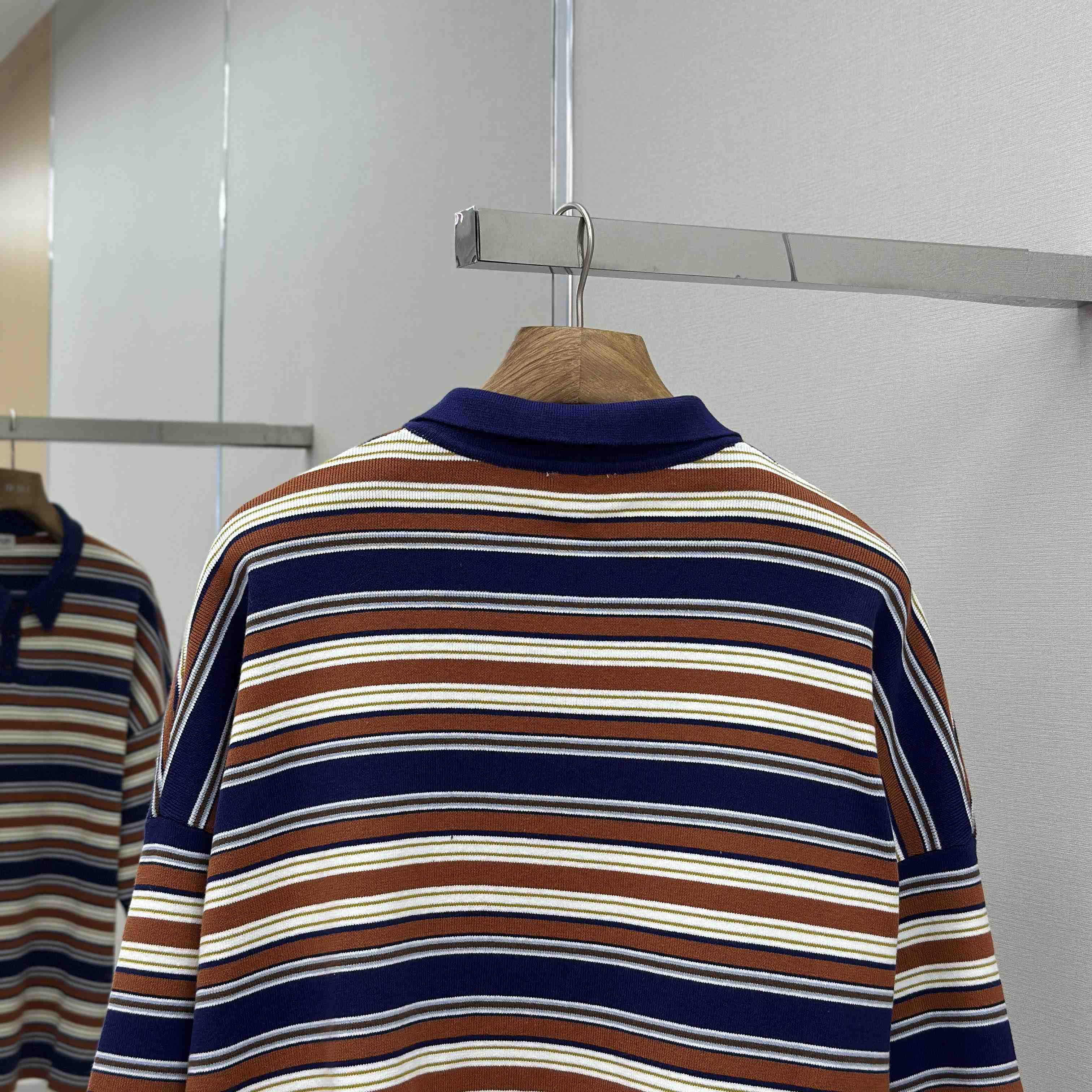 Celine Triomphe Loose Polo In Striped Cotton  - DopestKickz