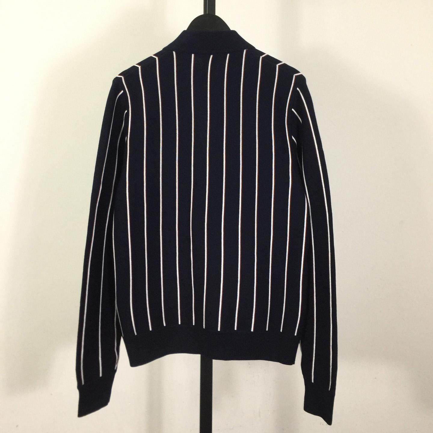 Prada Navy Striped Wool Cardigan  - DopestKickz
