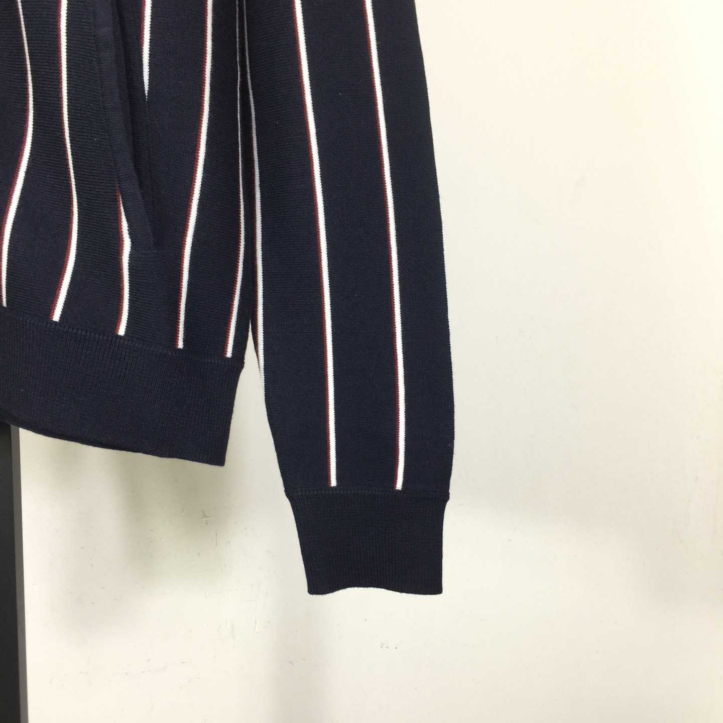 Prada Navy Striped Wool Cardigan  - DopestKickz