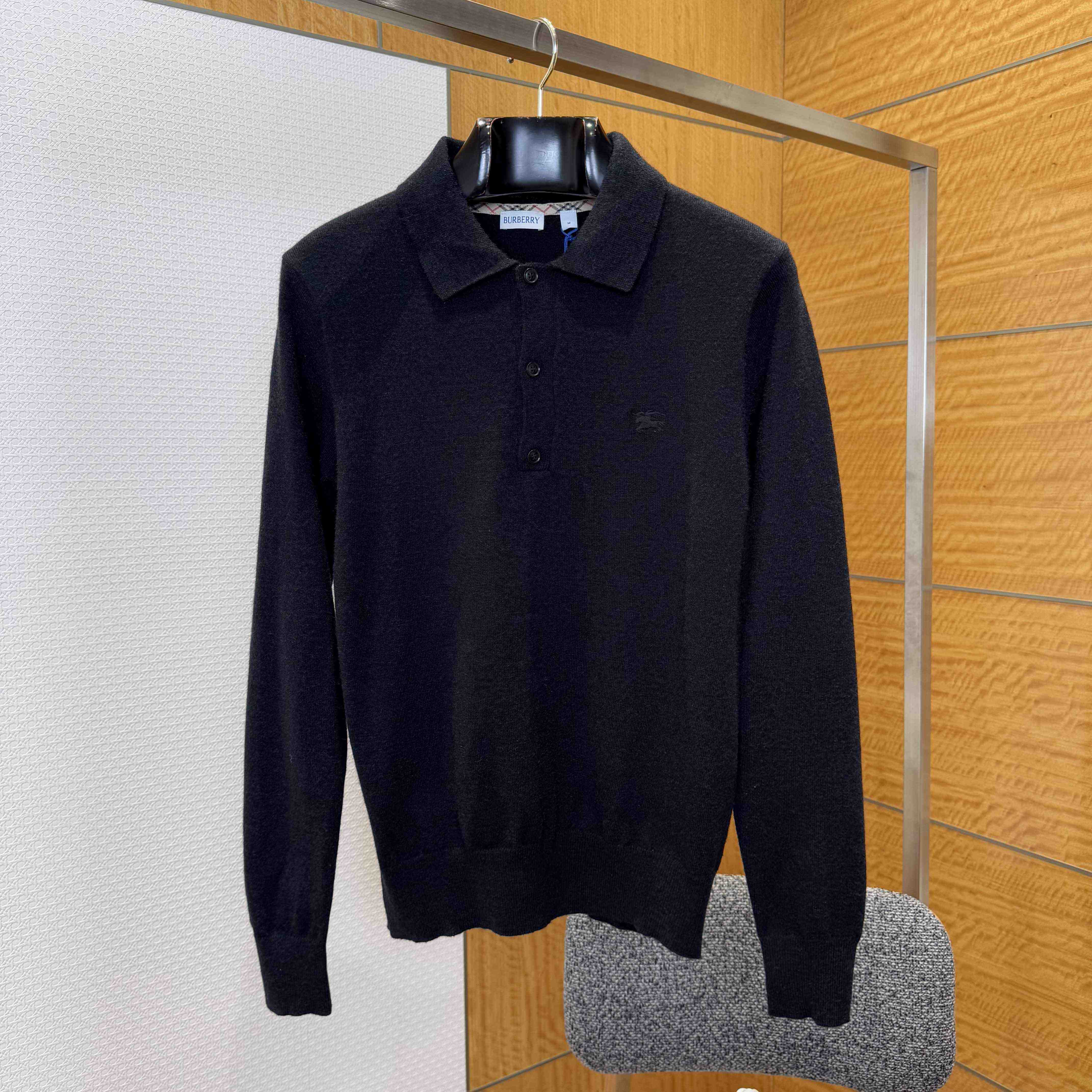 Burberry Long-sleeve Cashmere Blend Polo Shirt - DopestKickz