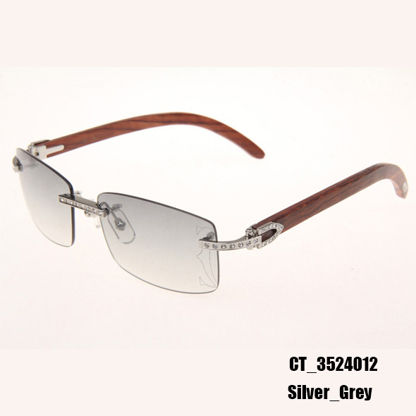 Cartier CT_3524012 Diamond Wood Eyeglasses In Silver Grey - DopestKickz