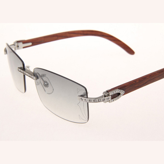 Cartier CT_3524012 Diamond Wood Eyeglasses In Silver Grey - DopestKickz