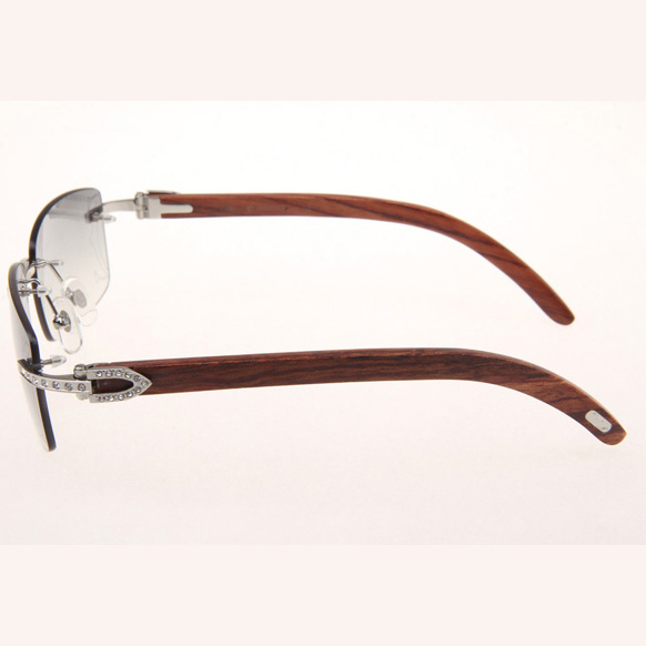 Cartier CT_3524012 Diamond Wood Eyeglasses In Silver Grey - DopestKickz