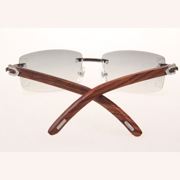 Cartier CT_3524012 Diamond Wood Eyeglasses In Silver Grey - DopestKickz