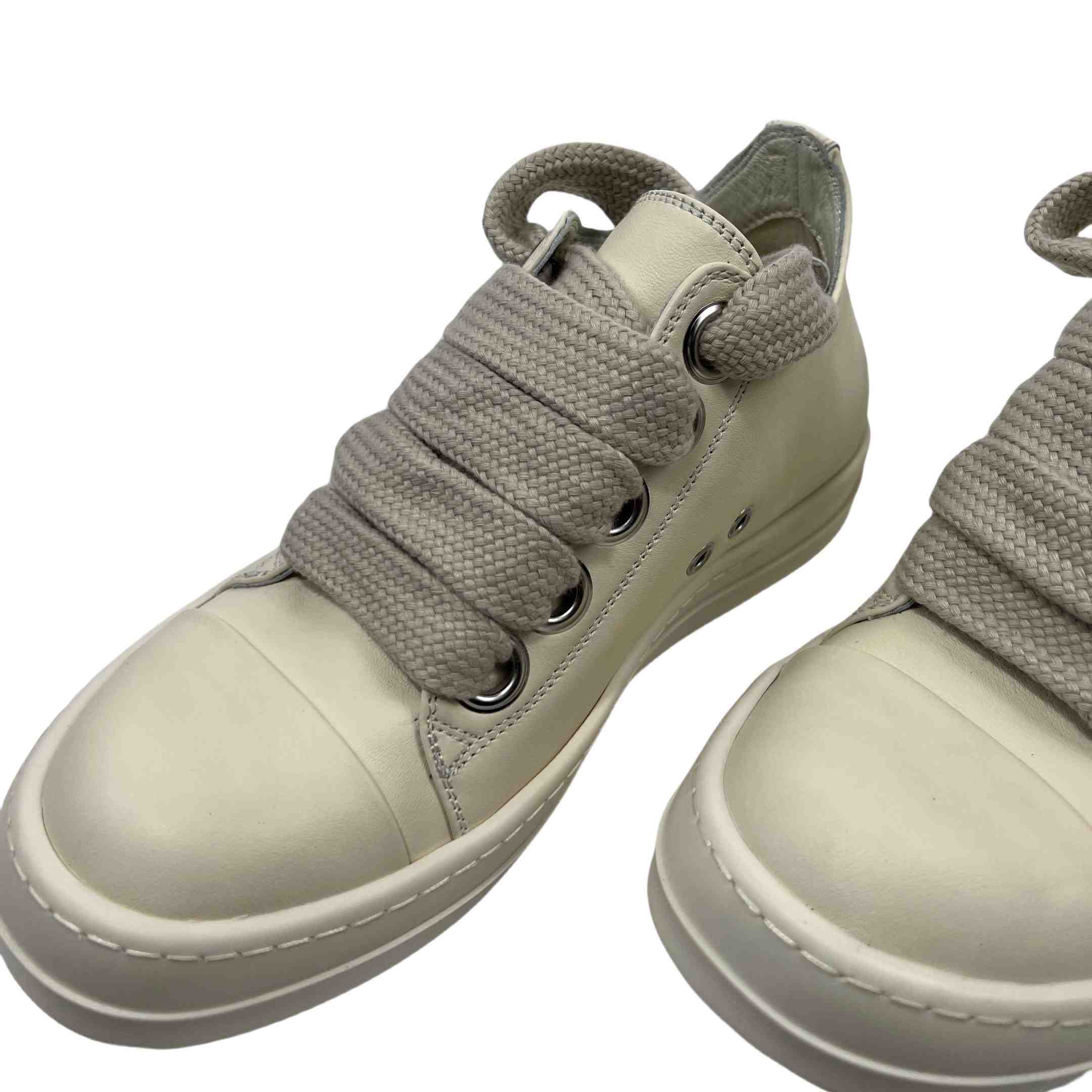 Rick Owens Lido Low Top Sneaks Jumbo Laced Milk - DopestKickz
