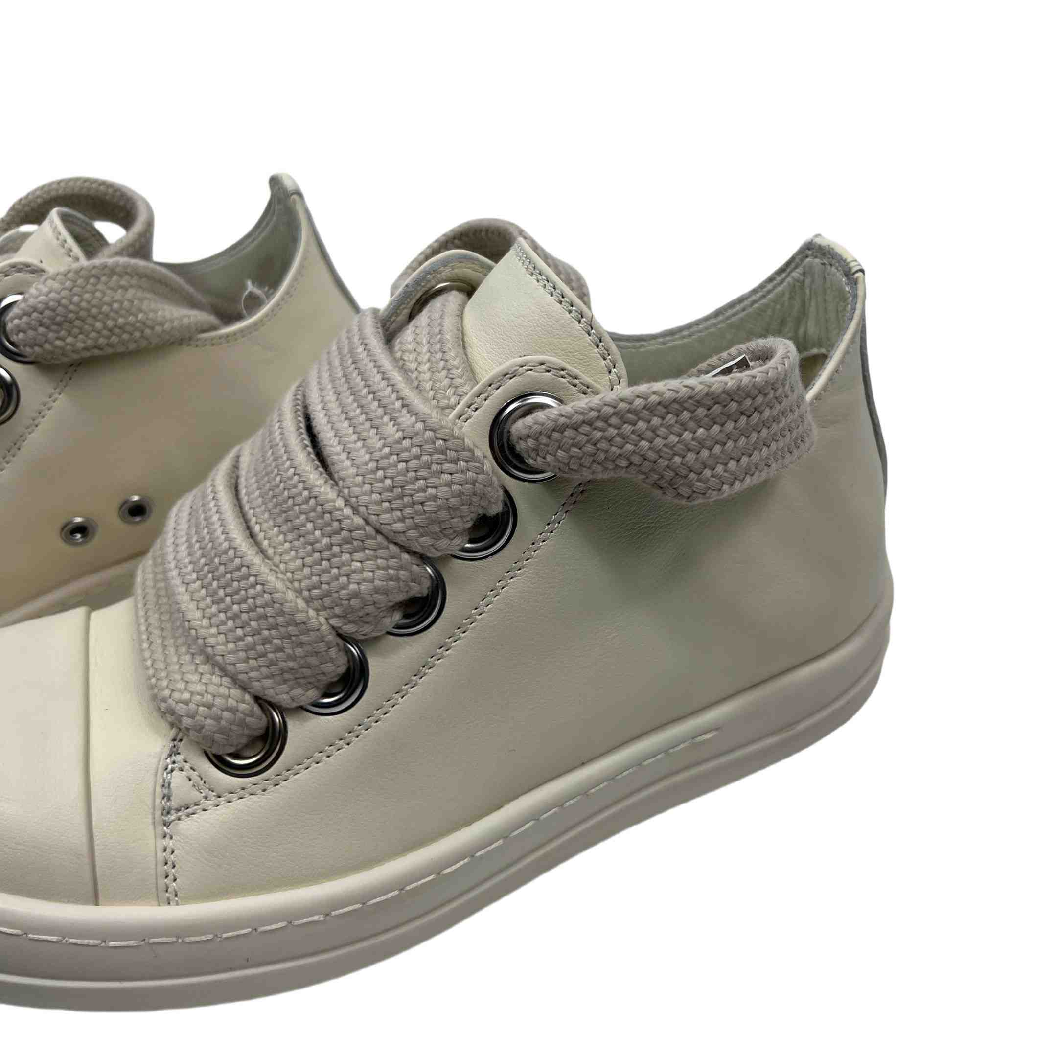 Rick Owens Lido Low Top Sneaks Jumbo Laced Milk - DopestKickz