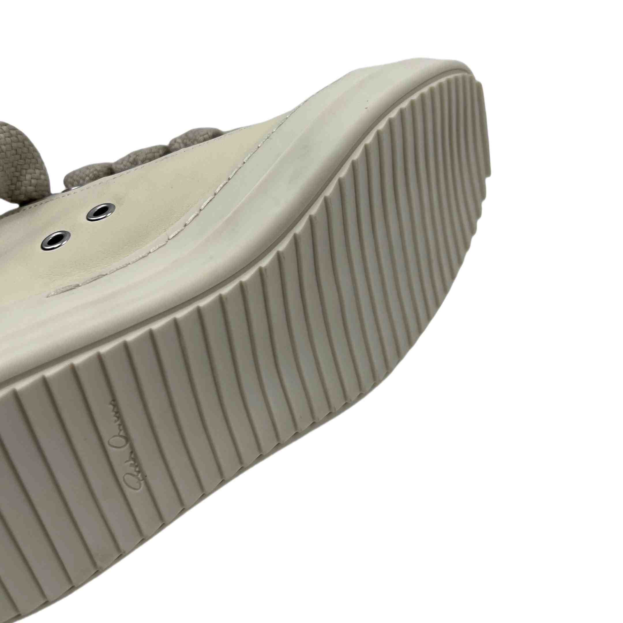 Rick Owens Lido Low Top Sneaks Jumbo Laced Milk - DopestKickz