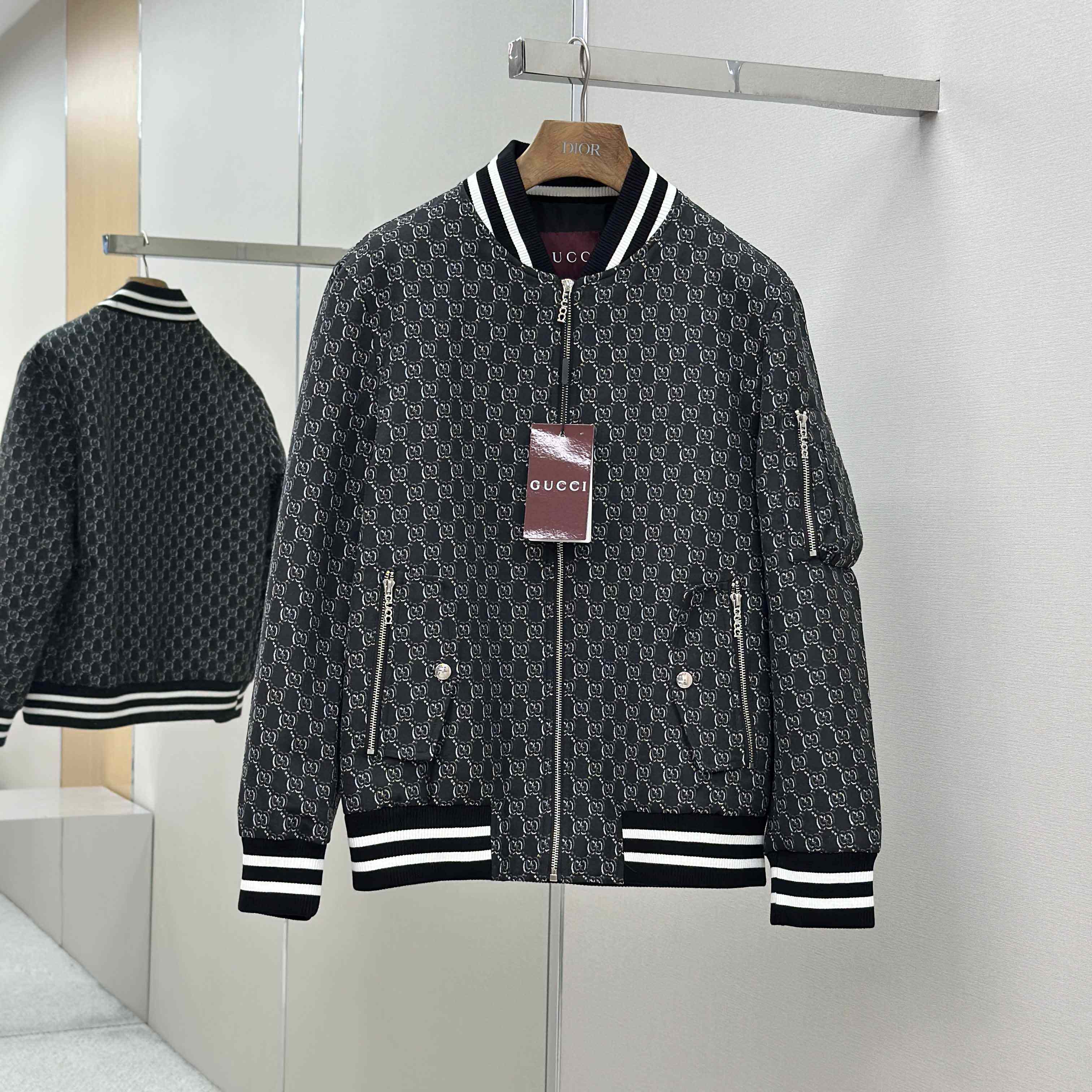 Gucci Logo-Jacquard Padded Cotton-Twill Bomber Jacket - DopestKickz