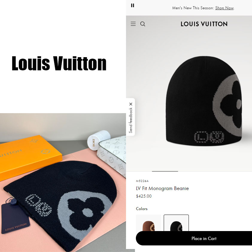 Louis Vuitton LV Fit Monogram Beanie   M5226A - DopestKickz