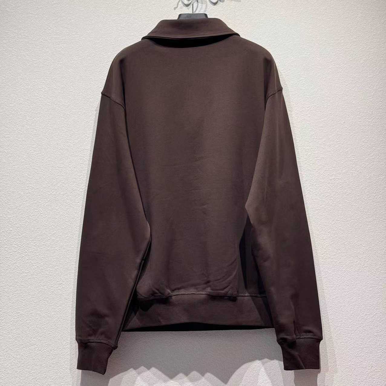 Prada Cotton Triangle Chest Quarter-Zip Sweatshirt - DopestKickz