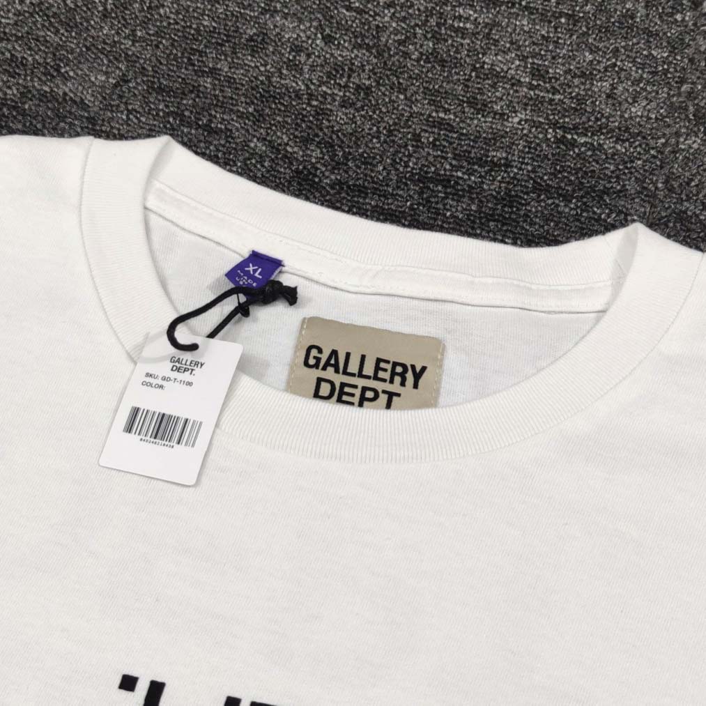 Gallery Dept Tee White Black Used Small - DopestKickz
