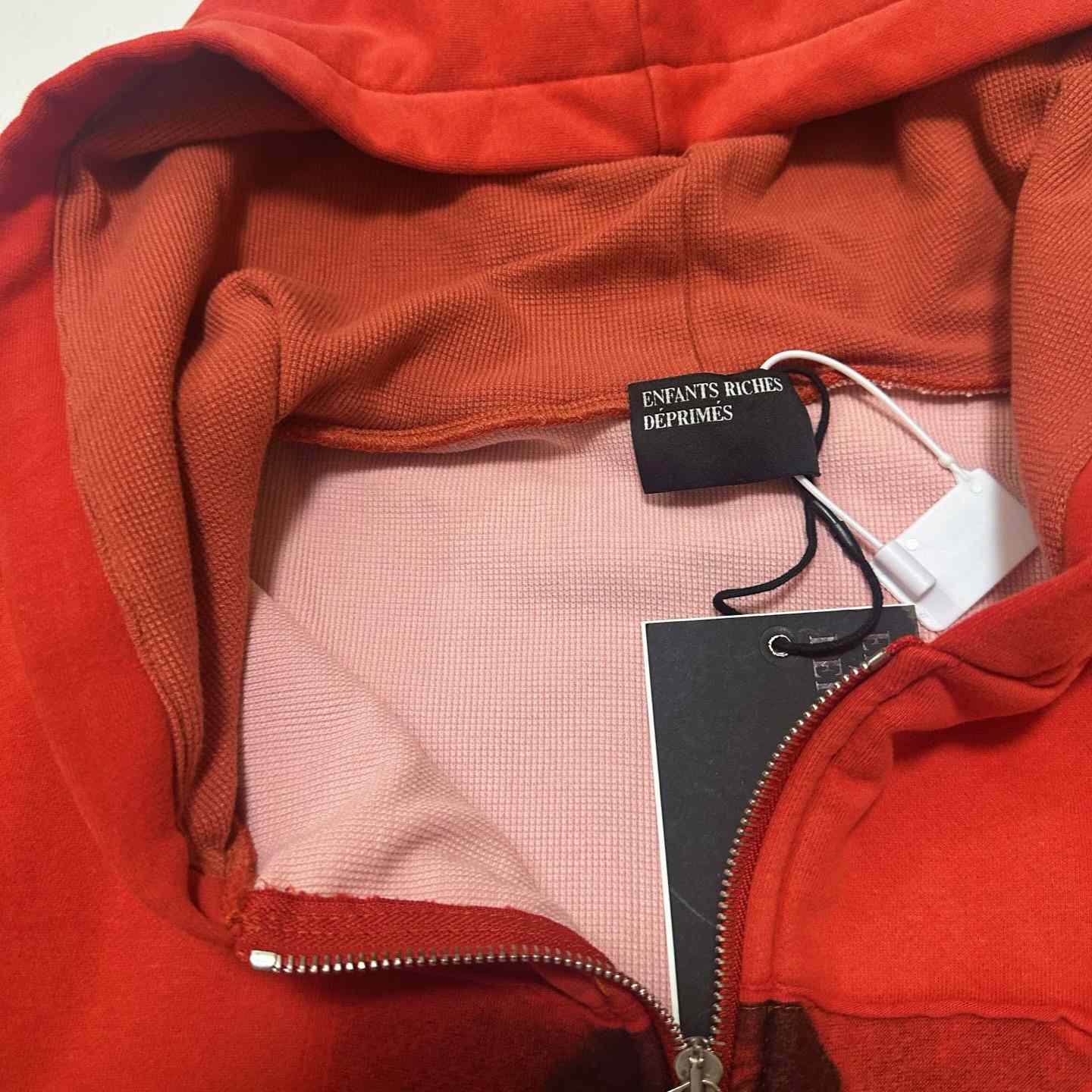 Enfants Riches Déprimés Anti Proces Thermal Lined Zip Hoodie 'Pompeian Red' - DopestKickz