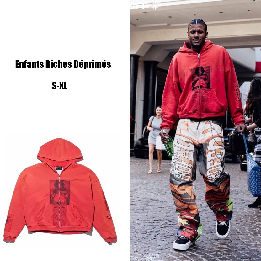 Enfants Riches Déprimés Anti Proces Thermal Lined Zip Hoodie 'Pompeian Red' - DopestKickz