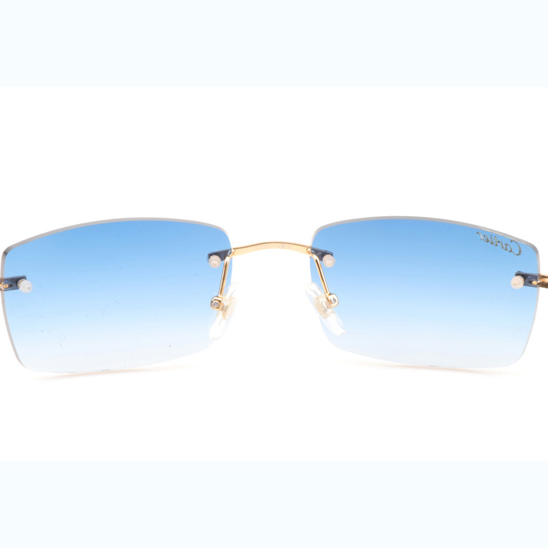 Cartier CT_3524012 Shell Mix White Buffalo Sunglasses In Gold Gradient Blue - DopestKickz