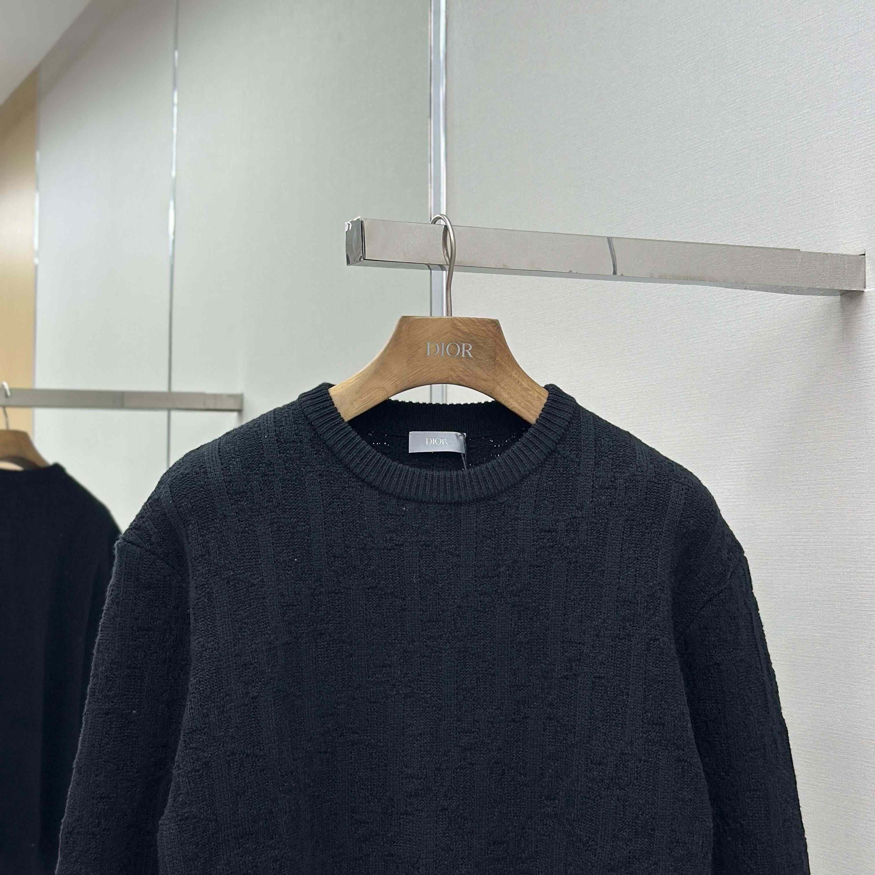 Dior Oblique Sweater Black Cotton-Blend Jacquard - DopestKickz