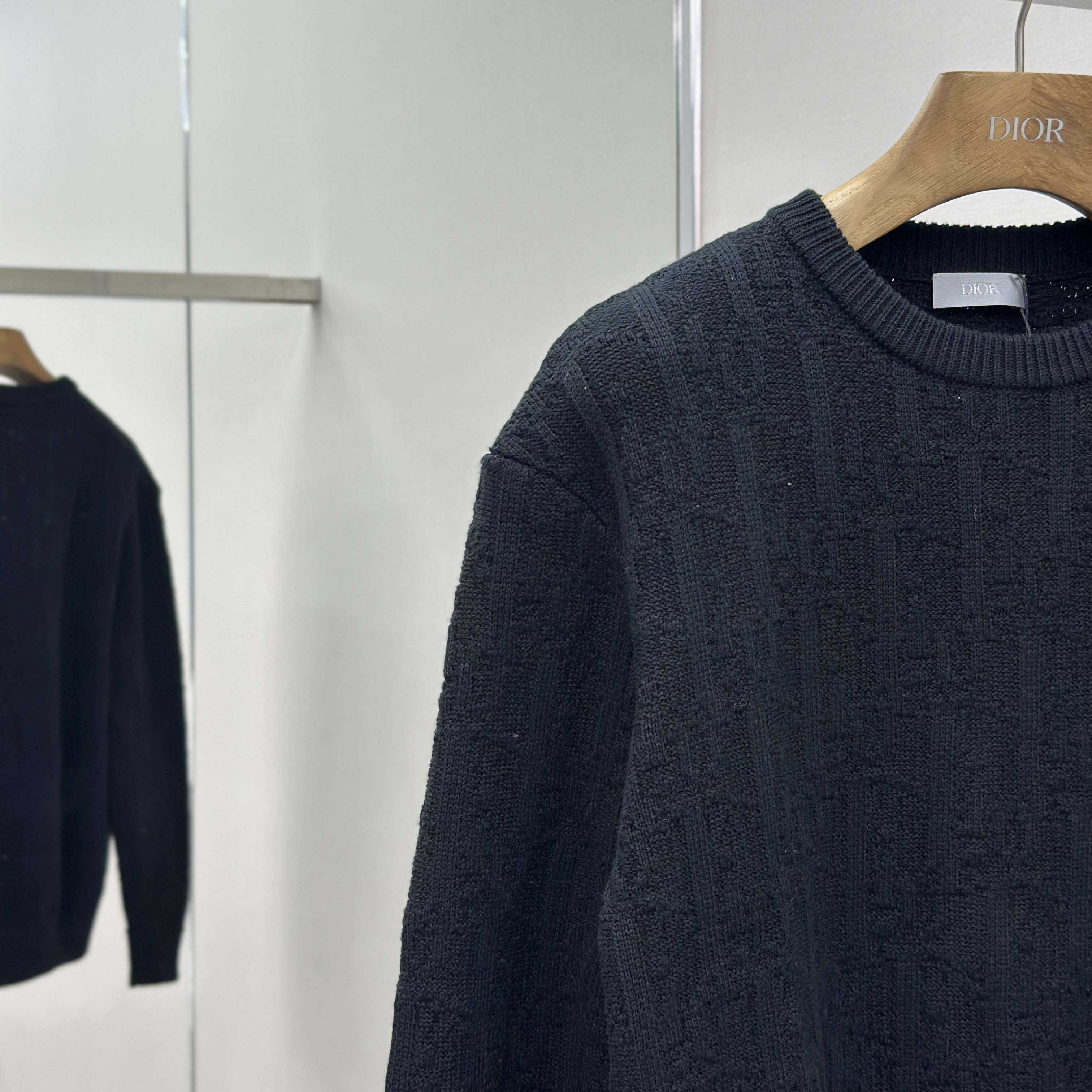 Dior Oblique Sweater Black Cotton-Blend Jacquard - DopestKickz