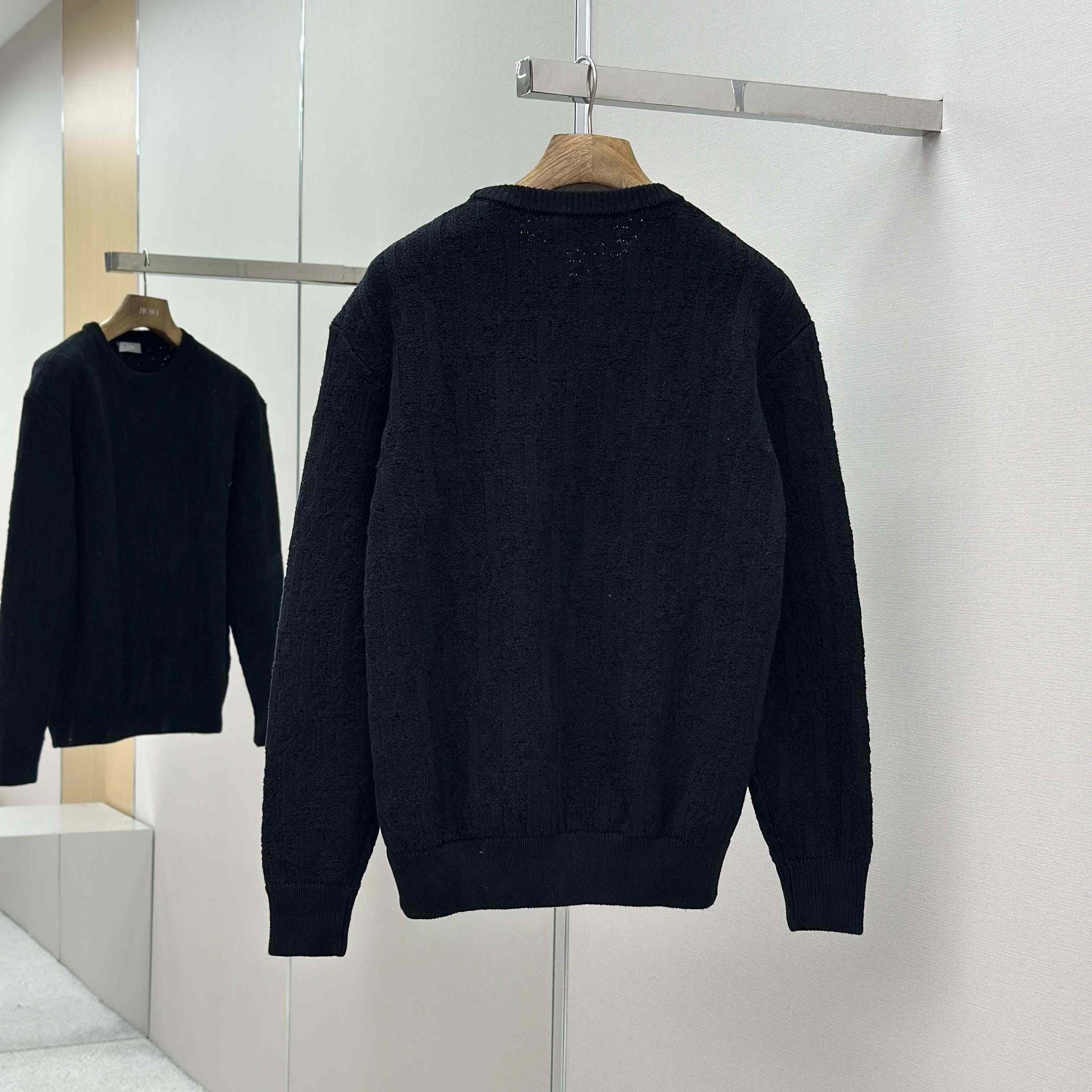 Dior Oblique Sweater Black Cotton-Blend Jacquard - DopestKickz