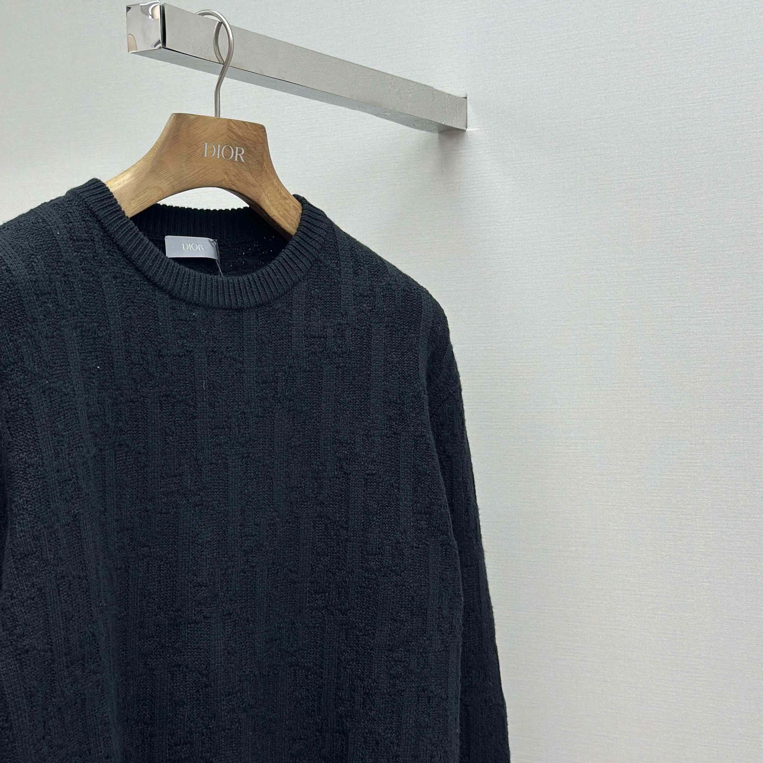 Dior Oblique Sweater Black Cotton-Blend Jacquard - DopestKickz