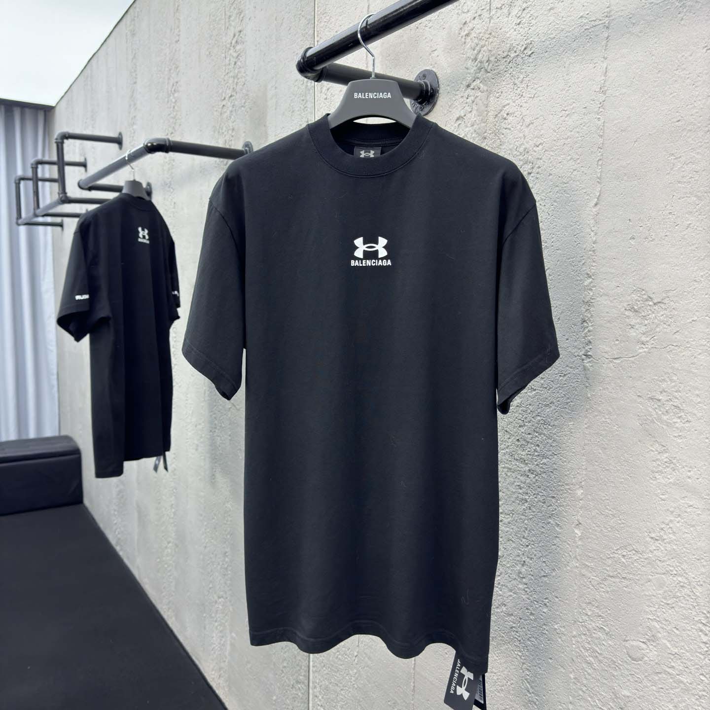 Balenciaga Under Armour® T-Shirt Oversized In Black And White - DopestKickz