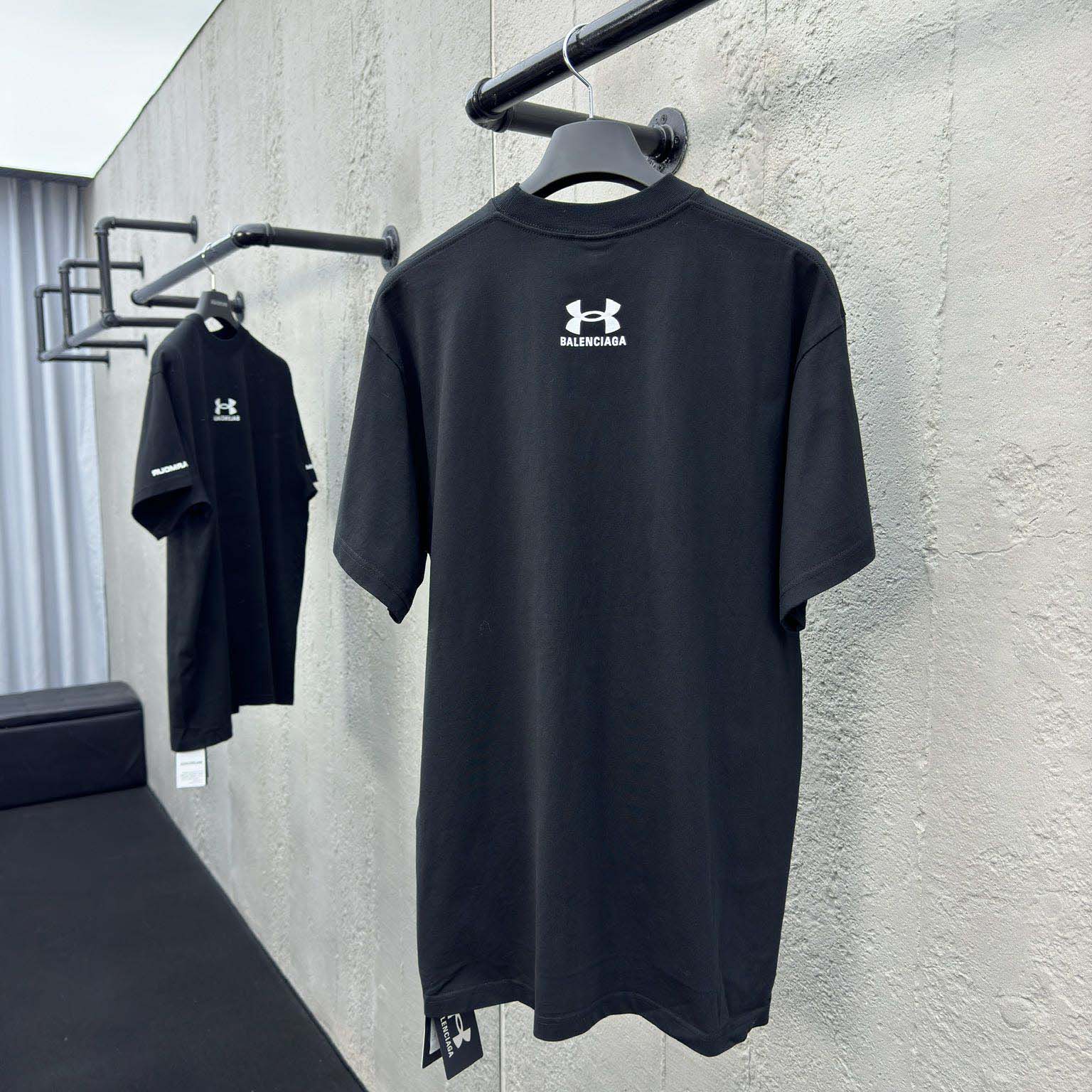 Balenciaga Under Armour® T-Shirt Oversized In Black And White - DopestKickz