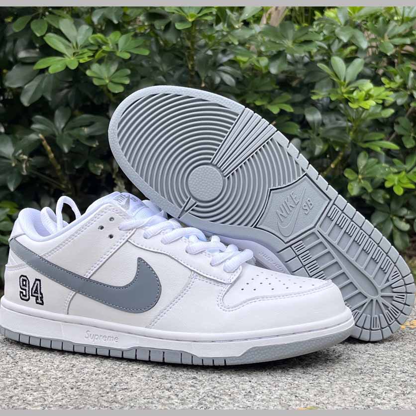Supreme x Nike SB Dunk Low "White"   HQ8487-100 - DopestKickz
