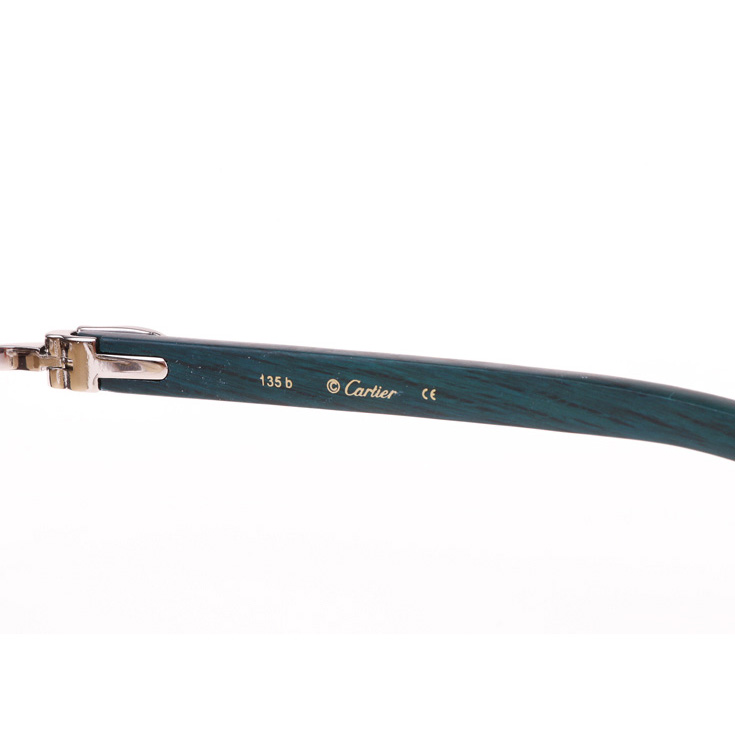 Cartier CT_3524012 Green Wood Sunglasses In Silver Brown - DopestKickz