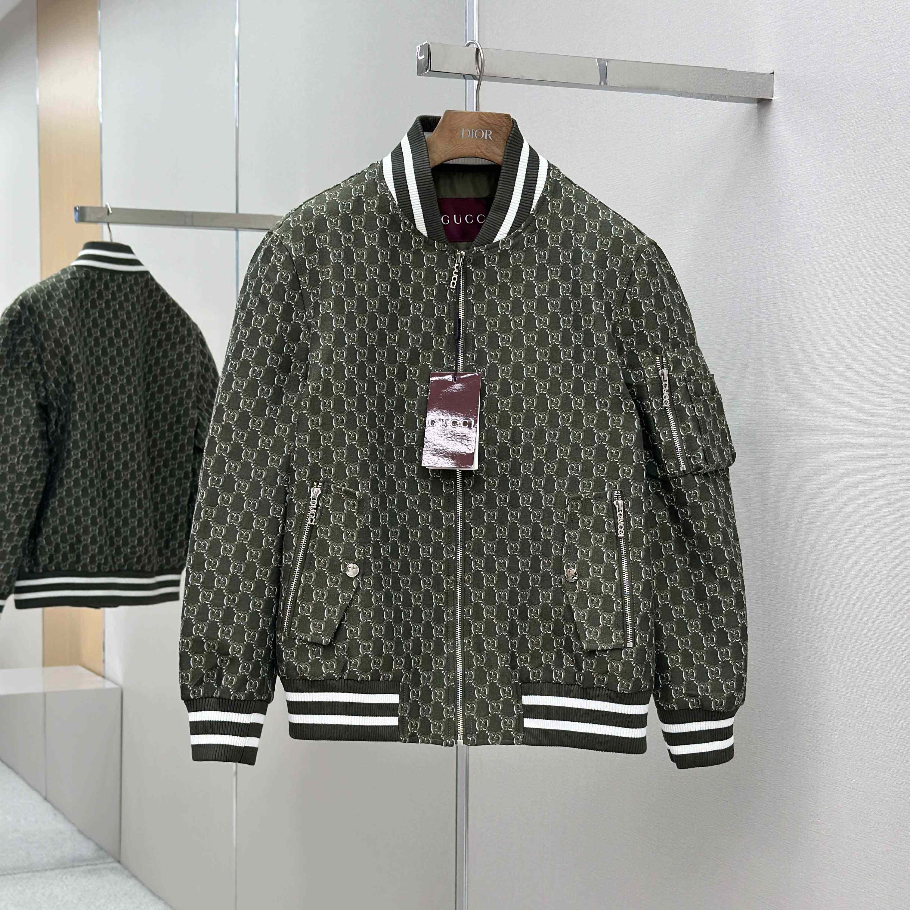 Gucci Logo-Jacquard Padded Cotton-Twill Bomber Jacket - DopestKickz