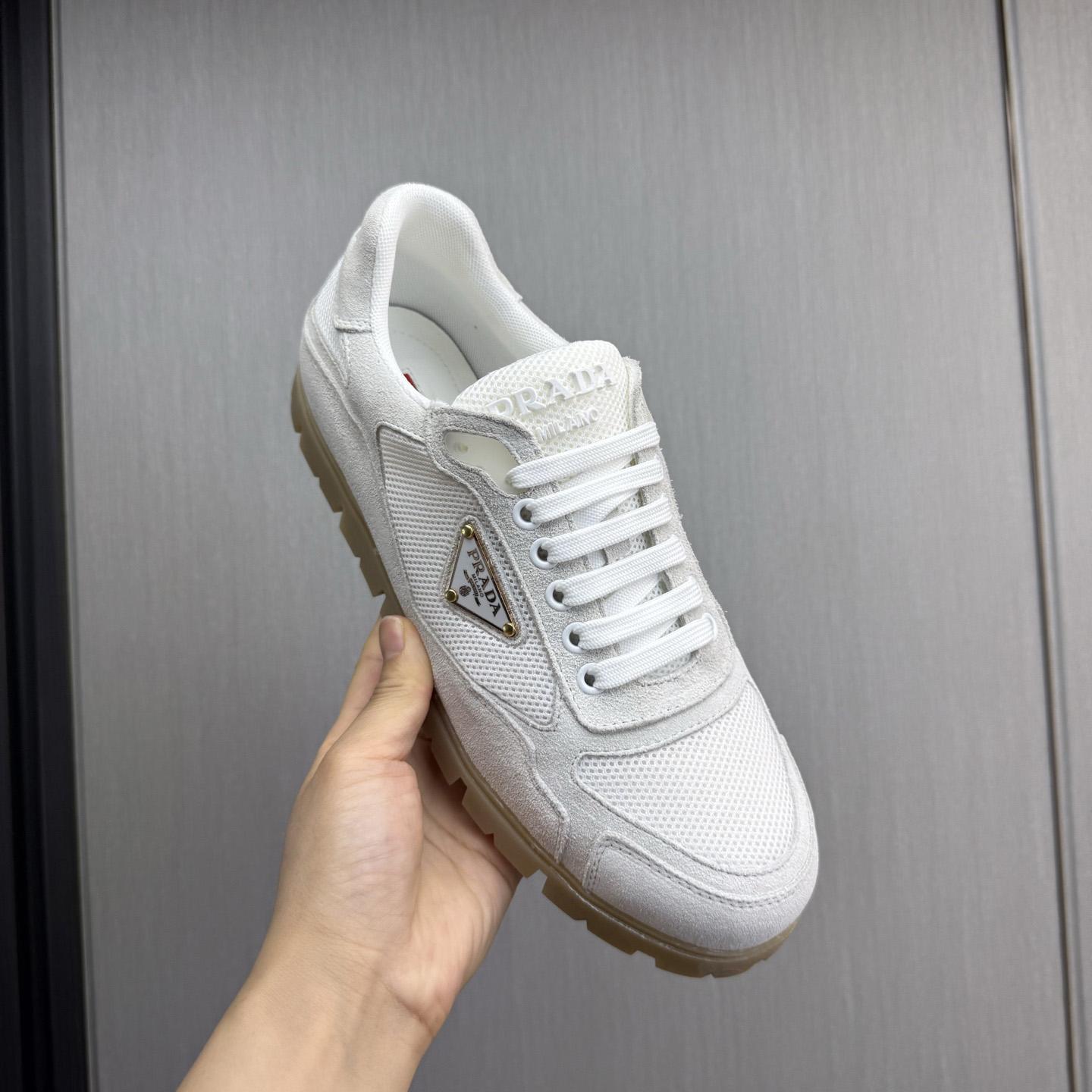 Prada Trail Mesh Fabric And Suede Sneakers - DopestKickz